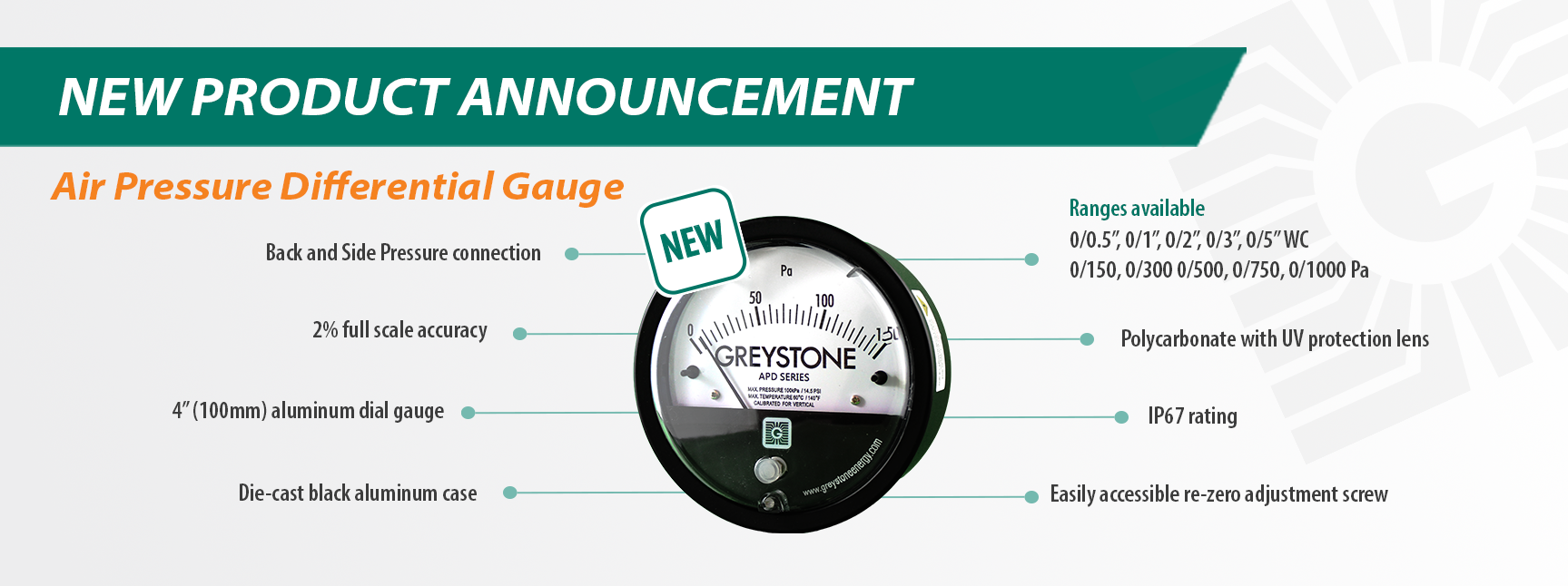  Air Pressure Differential Gauge - Greystone Energy Systems