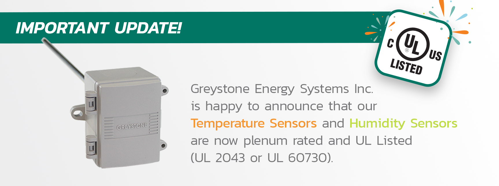 8 - Plenum Rated & UL Listed - Greystone Energy